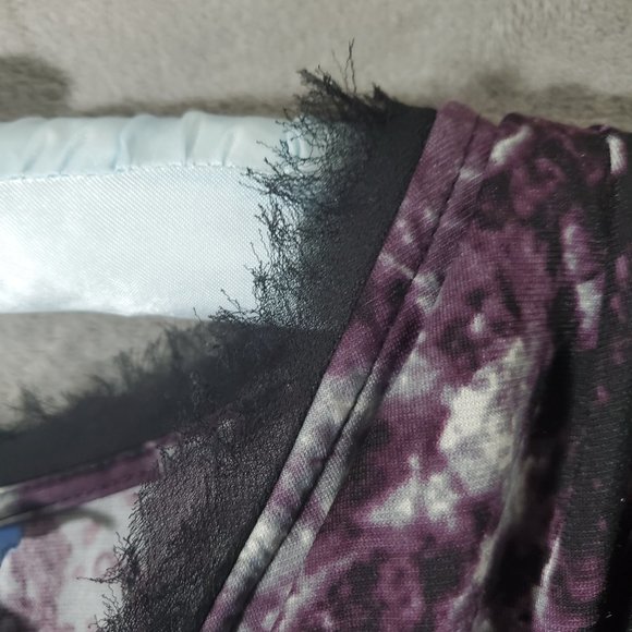 Simply Vera Multi-colored Long Sleeved Draped Top Purple and Black Size M - Picture 5 of 12